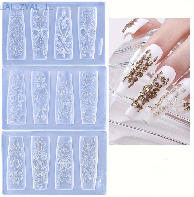 JETTING Nagelform, Silikon, Retro-Muster, Barock-Stil, Unisex - Bild 1