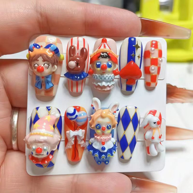 Nagelkunst-Silikonform, Clown-Zirkus-Kaninchen-Schleife 3D, Transparent - Bild 2