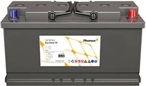 Phaesun Eco Store 70 340265 Solarakku 12V 70Ah Blei-Gel in Grau B/H/T: 27,8 x 19 x 17,5 cm mit Konuspol - Bild 1