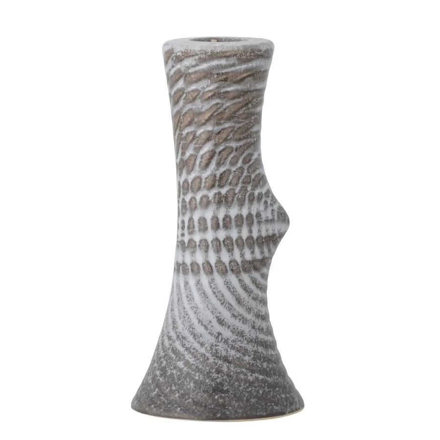 Bloomingville Kerzenhalter Raheem aus Steingut in Grau, Höhe: 17 cm - Bild 1