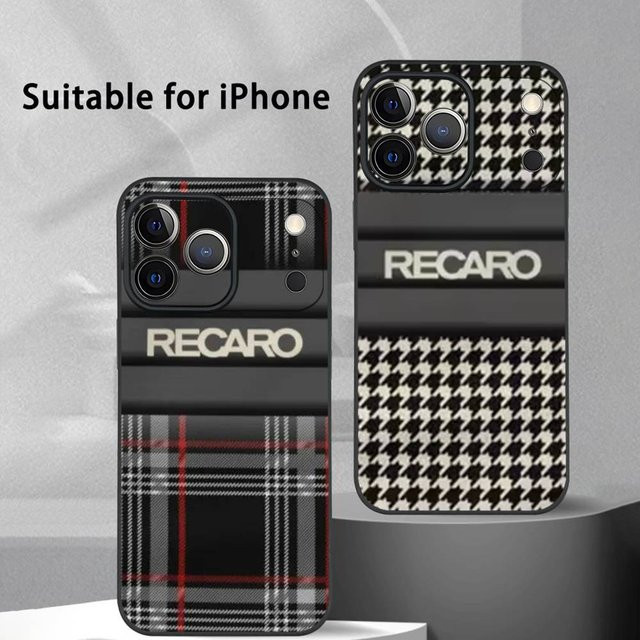R-Recaro Handyhülle für iPhone 17 16 15 14 13 12 11 Pro Max Plus Mini Frosted Soft Shell in Schwarz - Bild 1