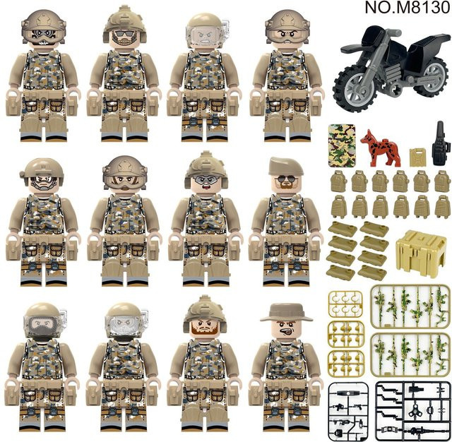 Tarnkleidung Spezialeinheiten Baustein Miniaturmotorrad, Militärspielzeug, ab 14 Jahren - Bild 1