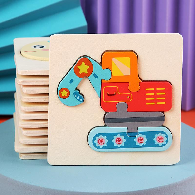 Datgo 3D-Puzzle Cartoon-Tiere Holzspielzeug Bunt 3-6J - Bild 2