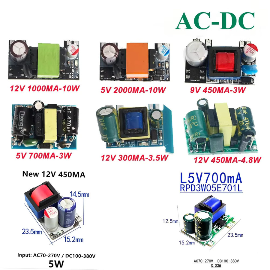 AC-DC Precision Buck Converter Modul Step Down Netzteil 220V zu 5V 700mA 12V 400mA 10V 300mA 3W-10W in Multicolour - Bild 2