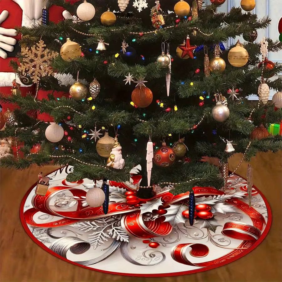 Wikama Weihnachtsbaumrock mit Holly-Beeren zur Feiertagsdekoration für Weihnachten und Neujahr - Bild 4