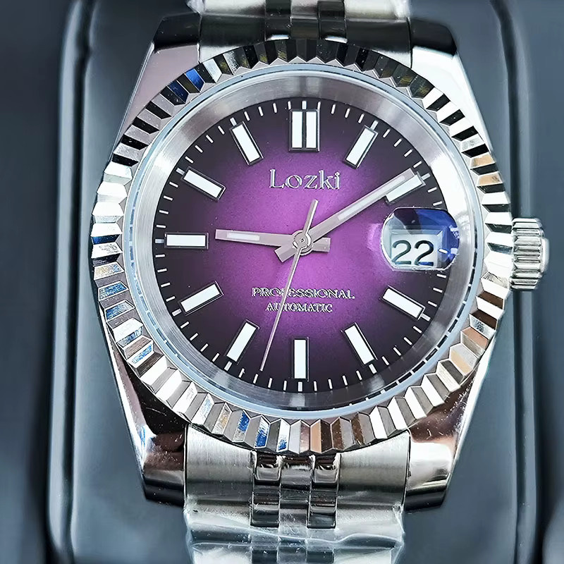 Lozki Armbanduhr, Automatik, Edelstahl, 39 mm, Blau, Herren - Bild 3