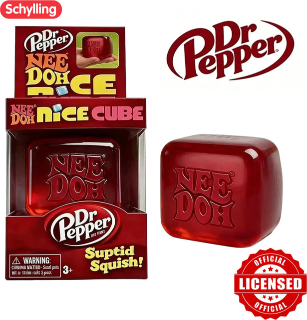 Schylling Dr Pepper x NeeDoh Nice Cube Squishy, Fidget Cube, rot - Bild 1