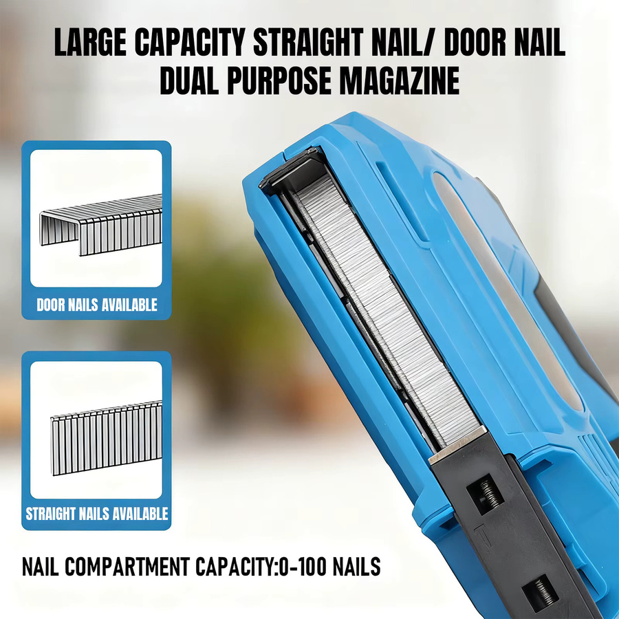 Betuyoo 2-in-1 Elektrische Heftpistole und Nagelpistole, Kabellos, Blau, USB-aufladbar mit 2000 Heftklammern - Bild 4