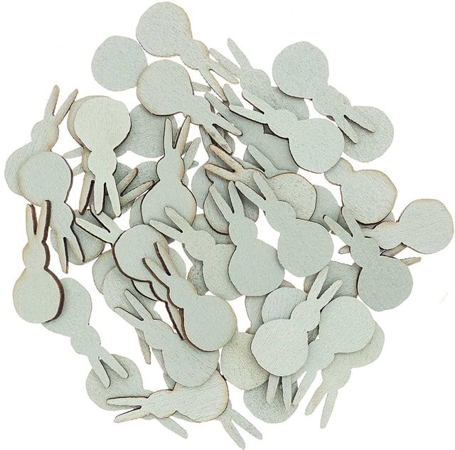 Rico Design Holzstreu Hasen in Mint, 48 Stück - Bild 1