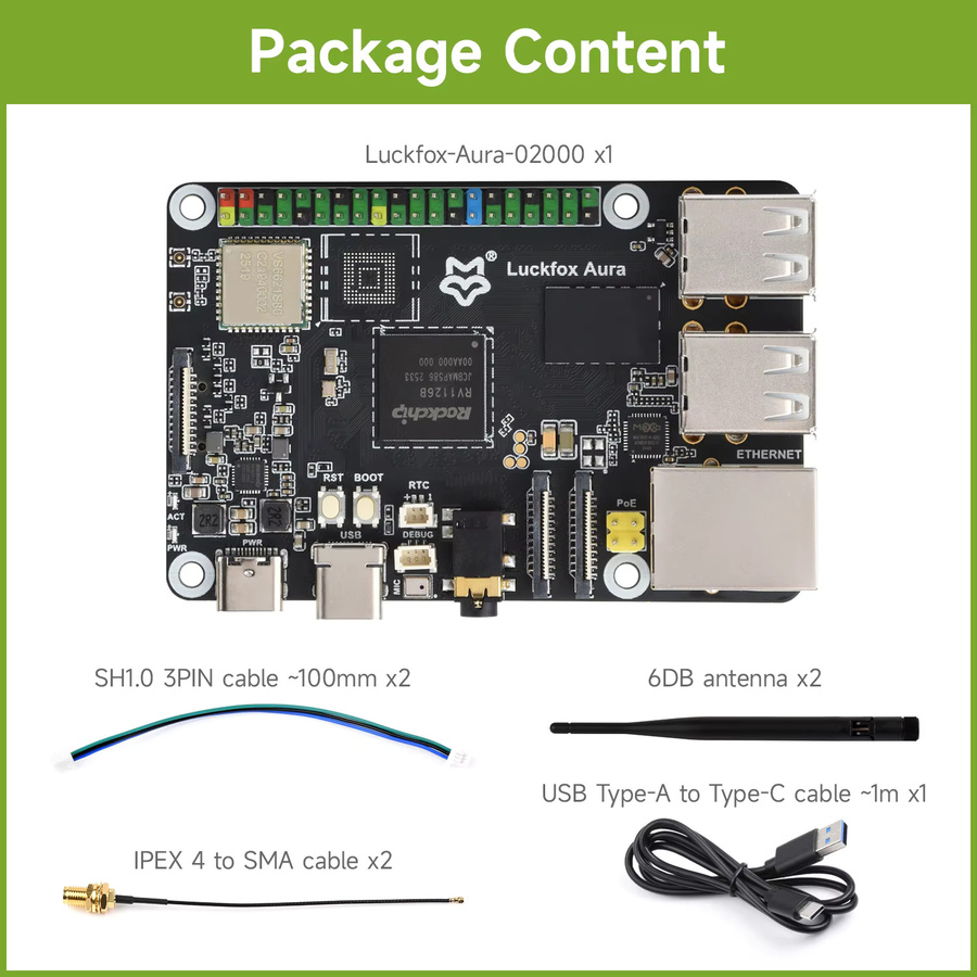 Waveshare Luckfox Aura Hochleistungs-Linux-Entwicklungsboard mit Rockchip RV1126B Quad-Core 1,6 GHz Prozessor und 3 TOPS in Schwarz - Bild 3
