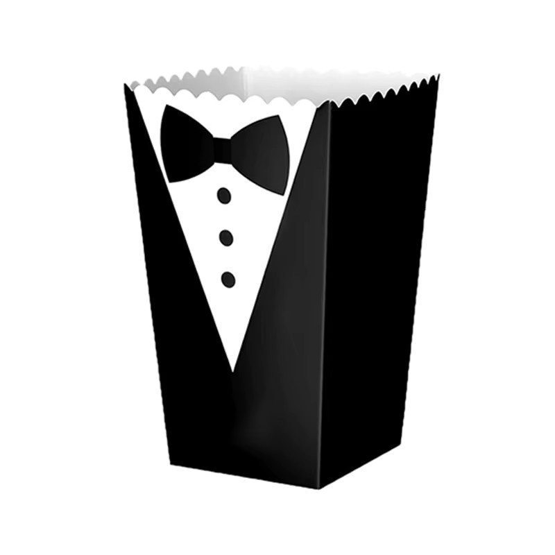 WEHRPARTY Papier Süßigkeiten Kartons und Popcorn Boxen in Schwarz für Hochzeit und Party - Bild 4