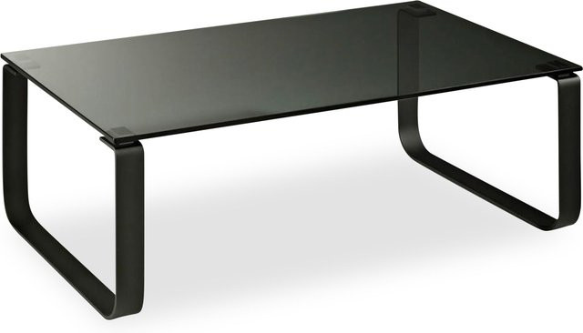 Couchtisch 8721 HASSE in Schwarz mit Glasplatte und Metallgestell, B/T/H: 90 x 70 x 40 cm - Bild 1