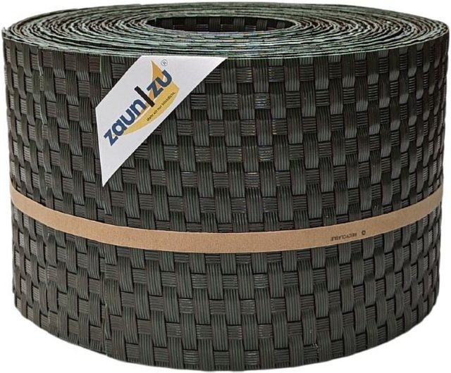 zaun zu Sichtschutzstreifen Rattan für Doppelstabmatten UV-beständig Grün 10 x 2,55 m - Bild 1