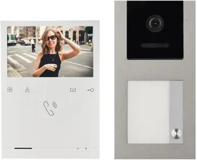 Balter Evo Quick Aufputz Video Türsprechanlage für 1 Familienhaus mit 4,3 Zoll Monitor, 2-Draht Bus, Grau - Bild 1