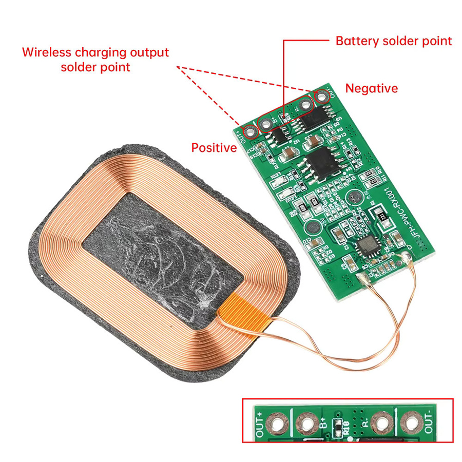5W kabelloses Lademodul mit PCBA und kleiner Spule für 3,7V Lithium-Batterien - Bild 3