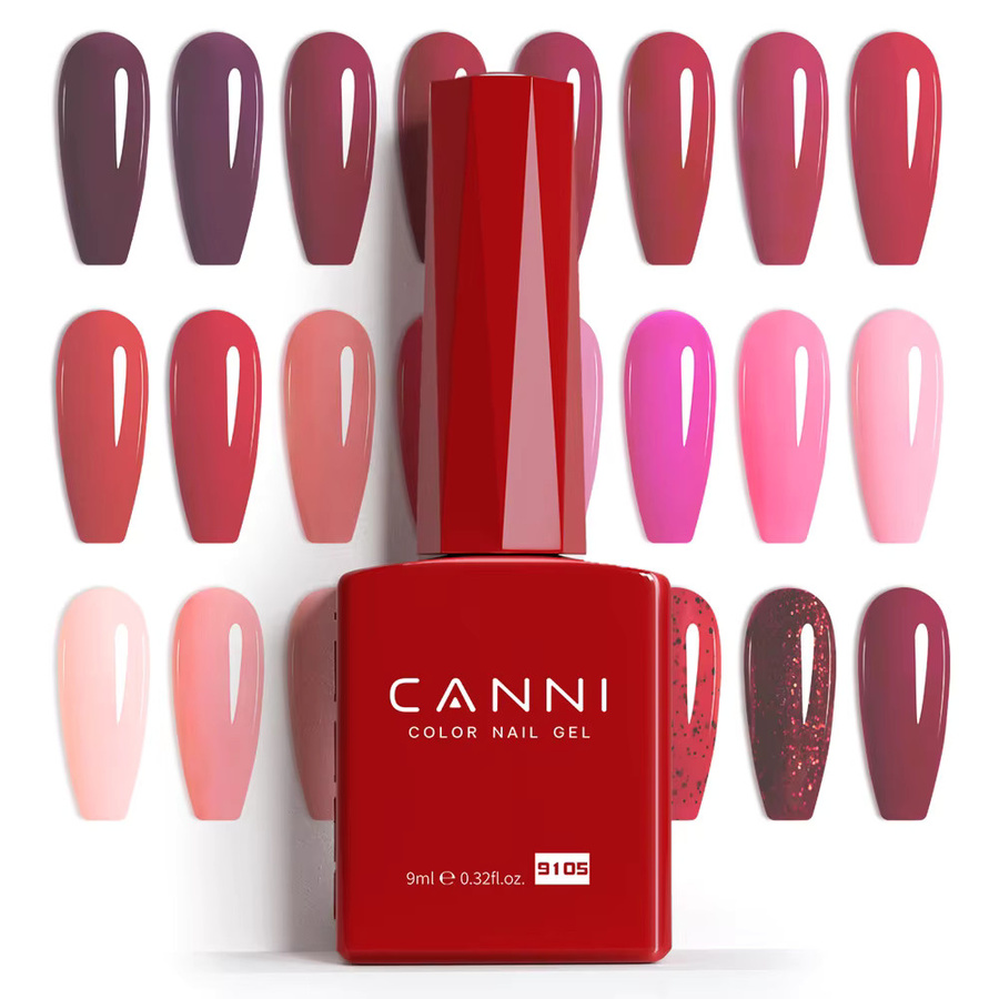 CANNI Nagel-Gel-Lack, Burgunder-Kirschrot, 9 ml, glänzend - Bild 3