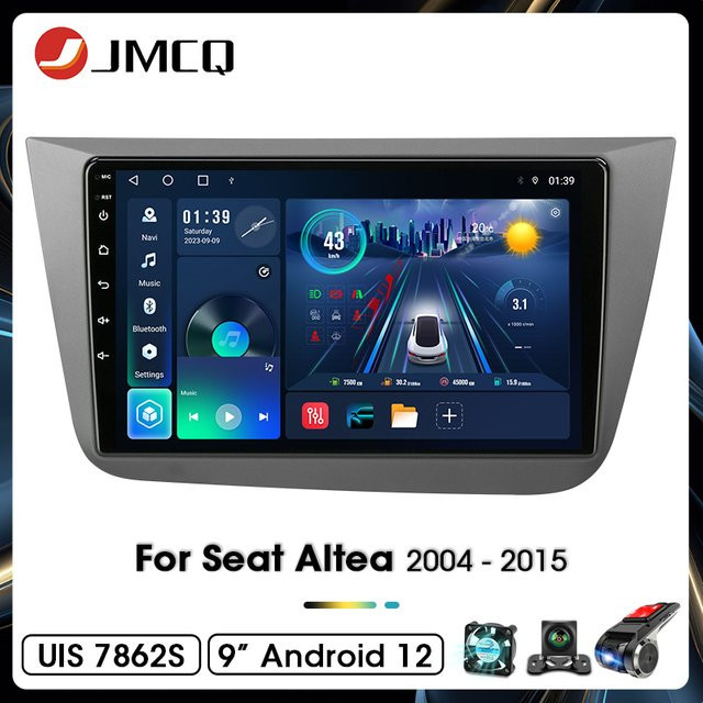 JMCQ Multimedia Autoradio mit Wireless CarPlay und Android Auto für Seat Altea (2004-2015), GPS, 4G und WiFi, Schwarz - Bild 1