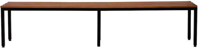 PROREGAL Sitzbank Seal freistehend aus Holz und Stahlblech in Schwarz und Buche, H x B x T: 40 x 200 x 40 cm - Bild 1