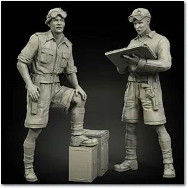 BAANFU Britischer Soldat, Harzfiguren-Montagemodellbausätze, Maßstab 1:35, 2-teiliges Set - Bild 1