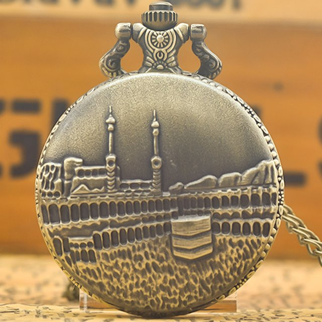 Wecin Taschenuhr Anhänger, Quarz, Bronze, Unisex - Bild 1