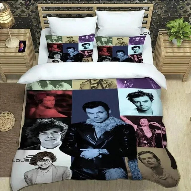 Singer H-Harry-Styles Bettwäsche-Set aus Mikrofaser, Mehrfarbig, Queen Size 228 x 228 cm - Bild 1