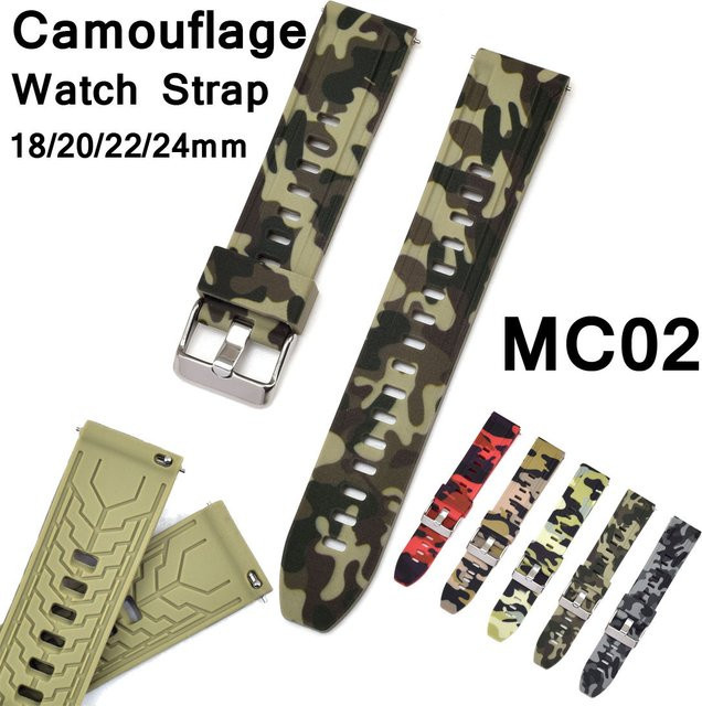 DAHASE Uhrenarmband Silikon, Camouflage, Unisex - Bild 1