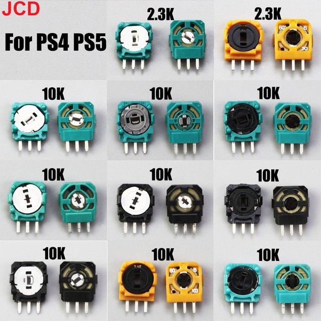 JCD 10 Stück Original 3D Analog-Mikroschalter-Sensoren als Thumbstick-Achsen-Widerstände und Potentiometer für PS4, PS5 und Xbox One Controller - Bild 1