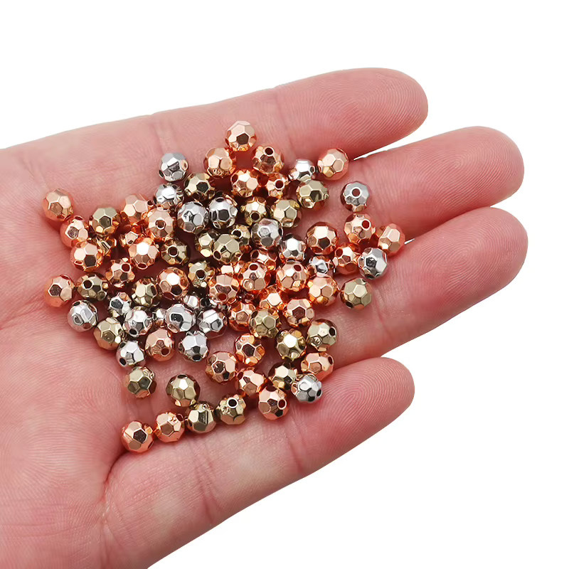 louleur Spacer Charm Perlen, runde facettierte Kunststoff Perlen, Unisex - Bild 3