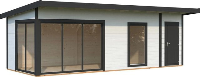 Palmako Holz-Gartenhaus Andrea mit Pultdach in Weiss oder Anthrazit B/T: 735 x 300 cm - Bild 1