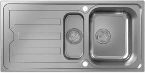 Hansgrohe Einbauspüle S44 mit 2 Becken und Abtropffläche in Silber für Unterschränke ab 60 cm - Bild 1