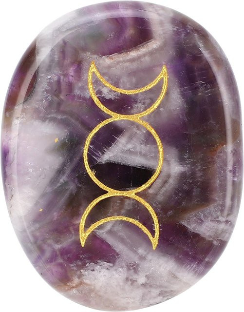 Daumen-Sorgenstein, geschnitztes Muster, Purple, Unisex - Bild 1