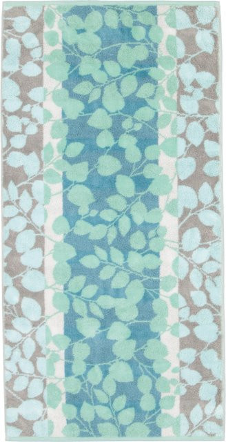 Duschtuch NOBLESSE HARMONY aus Baumwolle mit floralem Muster in Grün und Multicolour, B/T/H: 150 x 80 cm - Bild 1