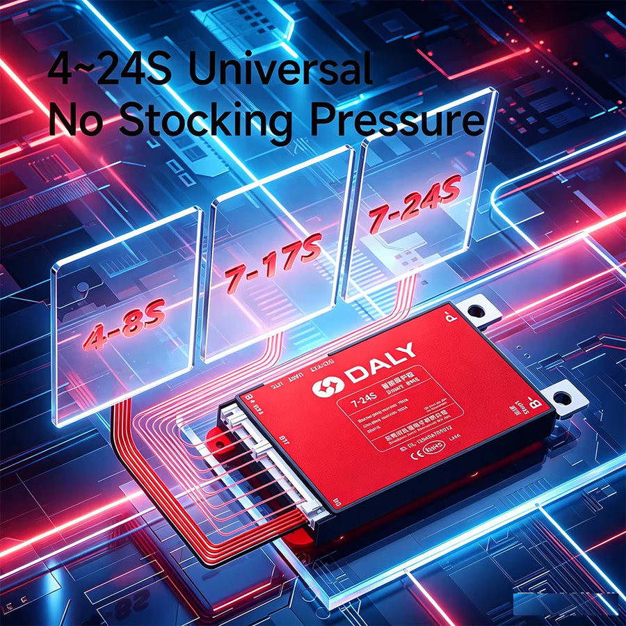 Daly Smart BMS Bluetooth Batterie-Management-System für LiFePO4, Li-Ion und LTO in Rot - Bild 2