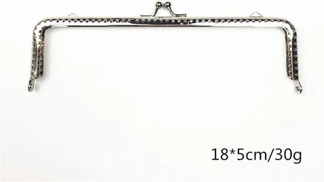 Vintage Metall Taschenrahmen mit Kussverschluss in Silber, Breite: 18 cm - Bild 1