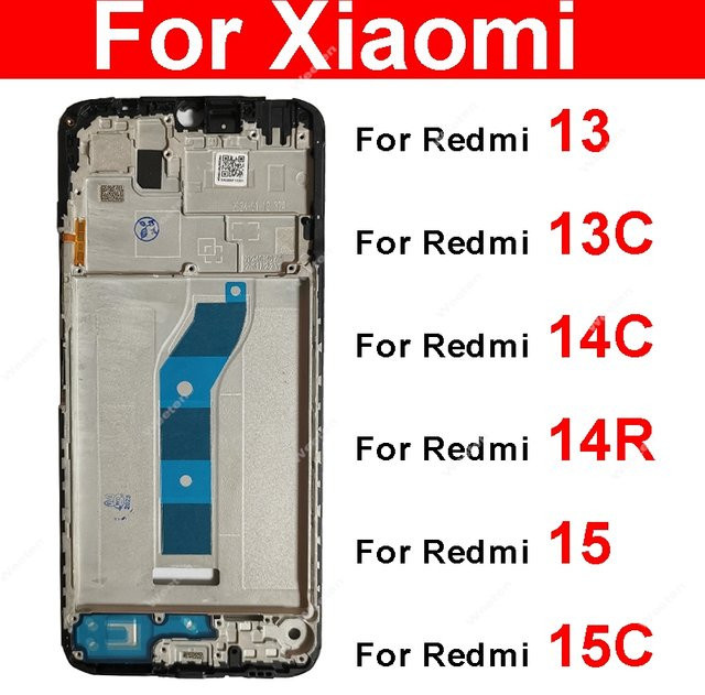 Xiaomi Ersatz Mittelrahmen Gehäuse für Redmi 13 13C 14C 14R 15C 4G 5G in Silber - Bild 1
