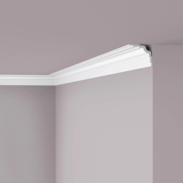 NMC Wallstyl Eckleiste Zierleiste Stuckleiste Weiß, B/T/H: 7,8 x 7,8 x 200 cm - Bild 1