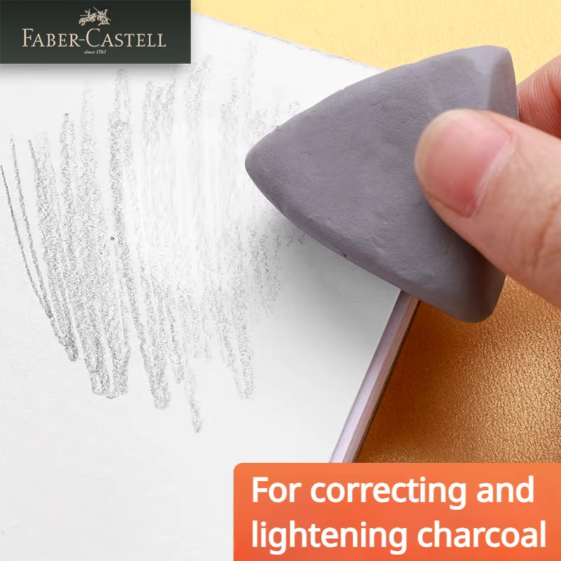 Faber-Castell Drawing Art Knetradiergummi zum Korrigieren und Aufhellen von Holzkohle, Bleistift und Pastell in Grau - Bild 3