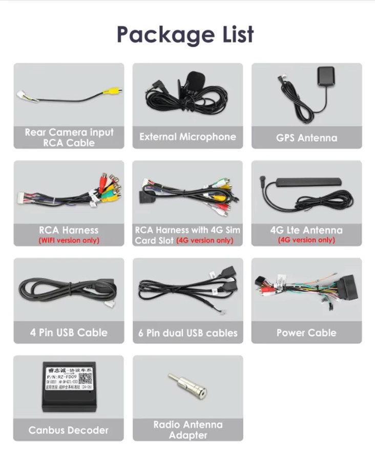OSSURET 2DIN Android Autoradio mit GPS, 4G, WIFI und Carplay für Ford Focus 2008–2011, S/C-Max, Mondeo, Galaxy, Kuga, Transit Connect in Schwarz - Bild 3