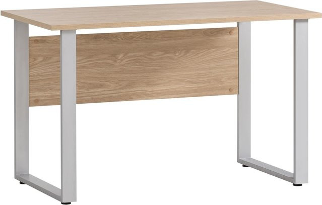 Schreibtisch Swan von PROREGAL in Eiche und Weiß, H x B x T: 74 x 120 x 65 cm - Bild 1