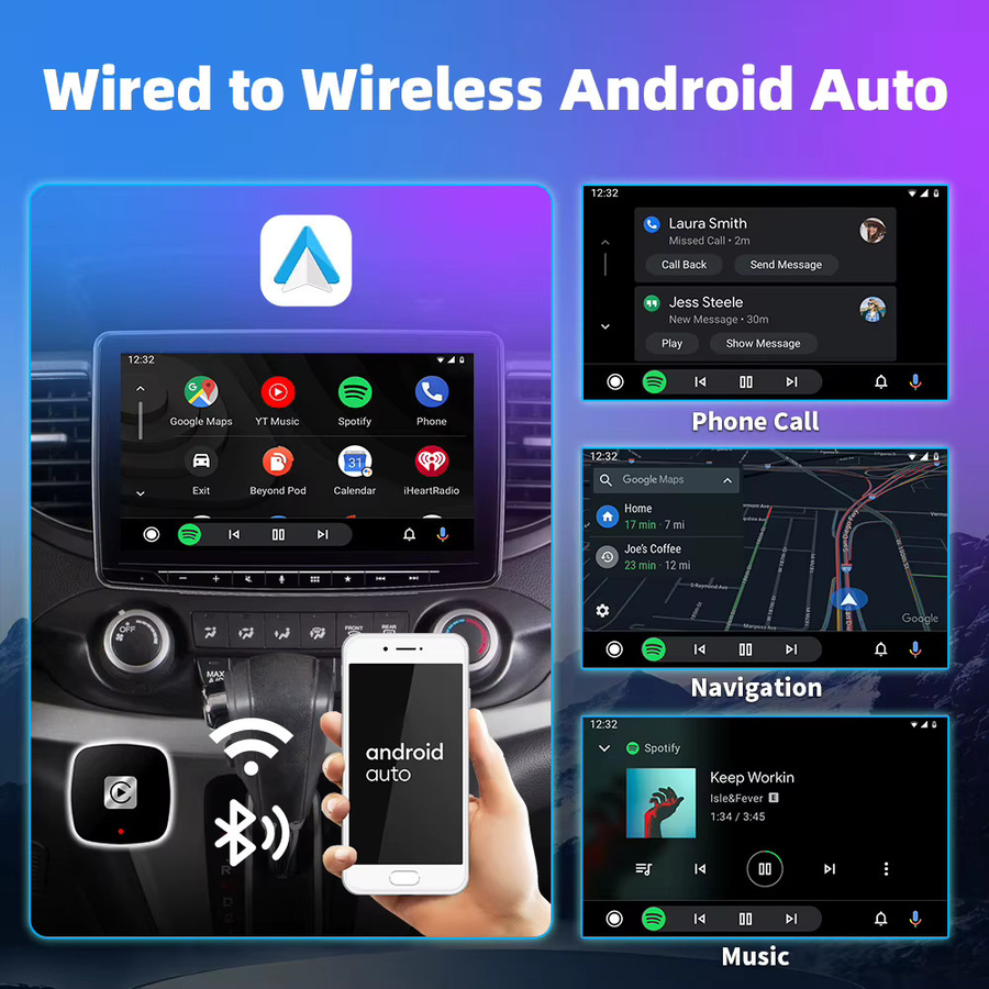 Kebidumei 2in1 Wireless CarPlay und Android Auto Adapter in Schwarz - Bild 4
