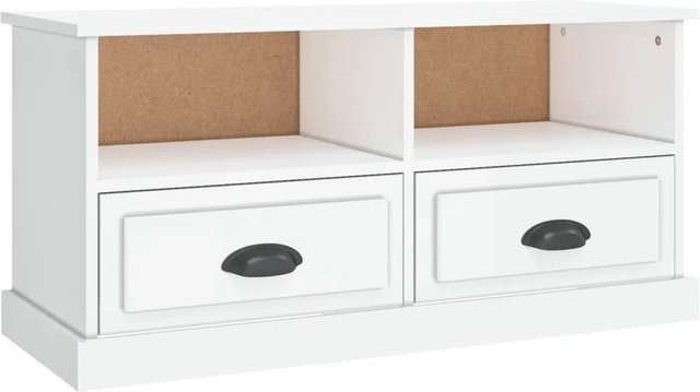 vidaXL TV-Schrank in Hochglanz-Weiß aus Holzwerkstoff, B/T/H: 93 x 35,5 x 45 cm - Bild 1