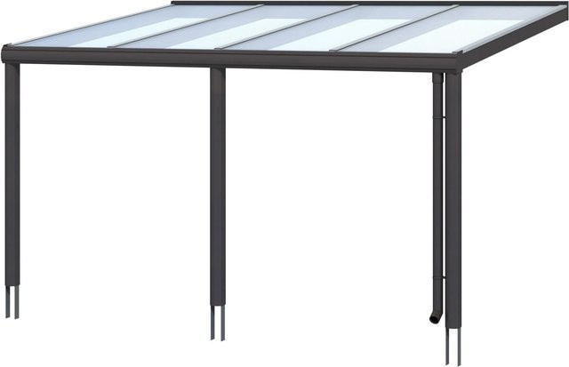 Skan Holz Terrassenüberdachung Garda Aluminium Anthrazit mit Polycarbonat-Dach und integrierter Regenrinne B/T/H: 434 x 257 cm - Bild 1