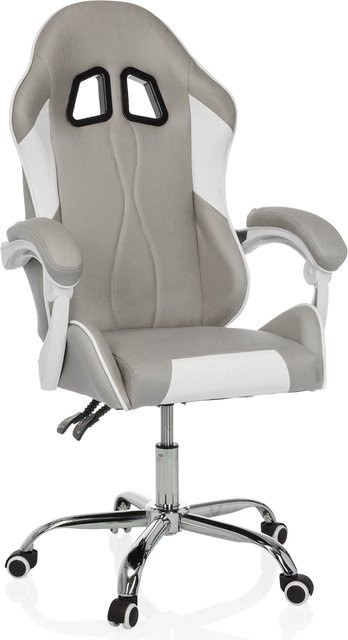 MyBuero Gamingstuhl GAMEBREAKER W03 in Grau aus Microfaser mit Armlehnen, Kopf- und Lordosenkissen - Bild 1
