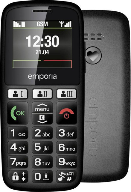 Emporia HAPPY 2G Senioren-Smartphone Schwarz mit 1,33 Zoll Display - Bild 1
