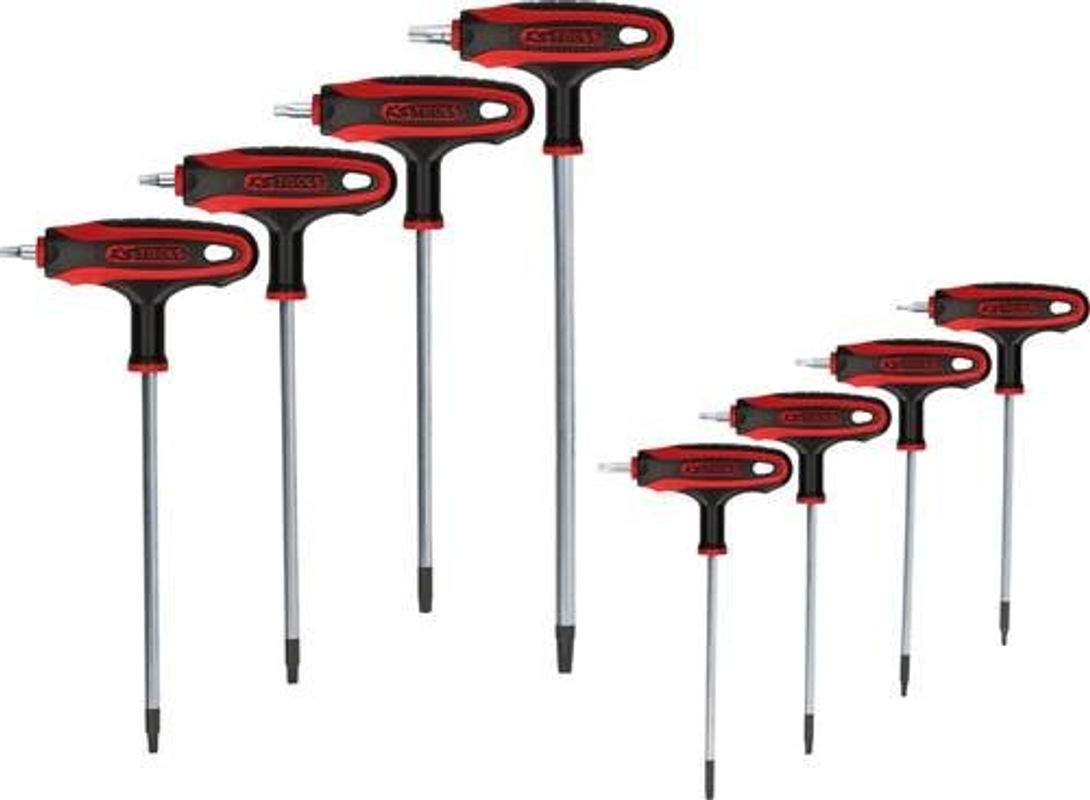 KS Tools ERGOTORQUEplus T-Griff-TX-Winkelstiftschlüssel-Satz, 8-teilig, rot, Edelstahl - Bild 2