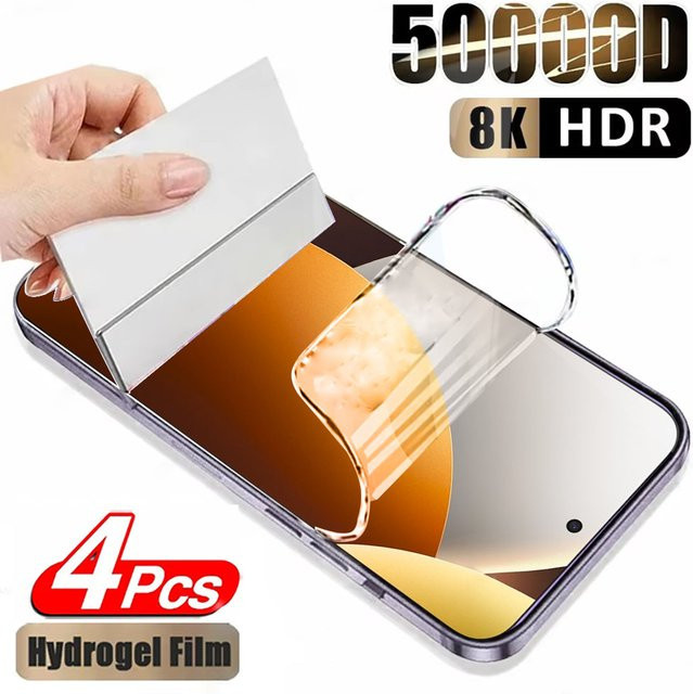 4er-Pack Hydrogel-Displayschutzfolie für Xiaomi Redmi Note 15 14 Pro Plus 13 12 11 und Redmi Note 14s 12s, transparent, weiche Schutzfolie - Bild 1