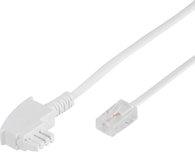 Vivanco DSL Anschlusskabel TAE-F auf RJ45 8p8c Ethernet LAN in Weiß, Länge: 5 m - Bild 1
