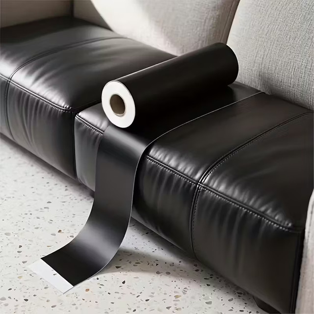 Selbstklebende Leder Reparatur Patches in Schwarz, wasserdichtes Kunstleder für Sofa, Stuhl und Auto, B: 30 cm, L: 200 cm - Bild 1