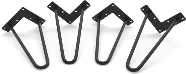 HEVVA Möbelfüße NEAPEL 4er Set Schwarz Matt aus Metall Höhe: 25 cm - Bild 1