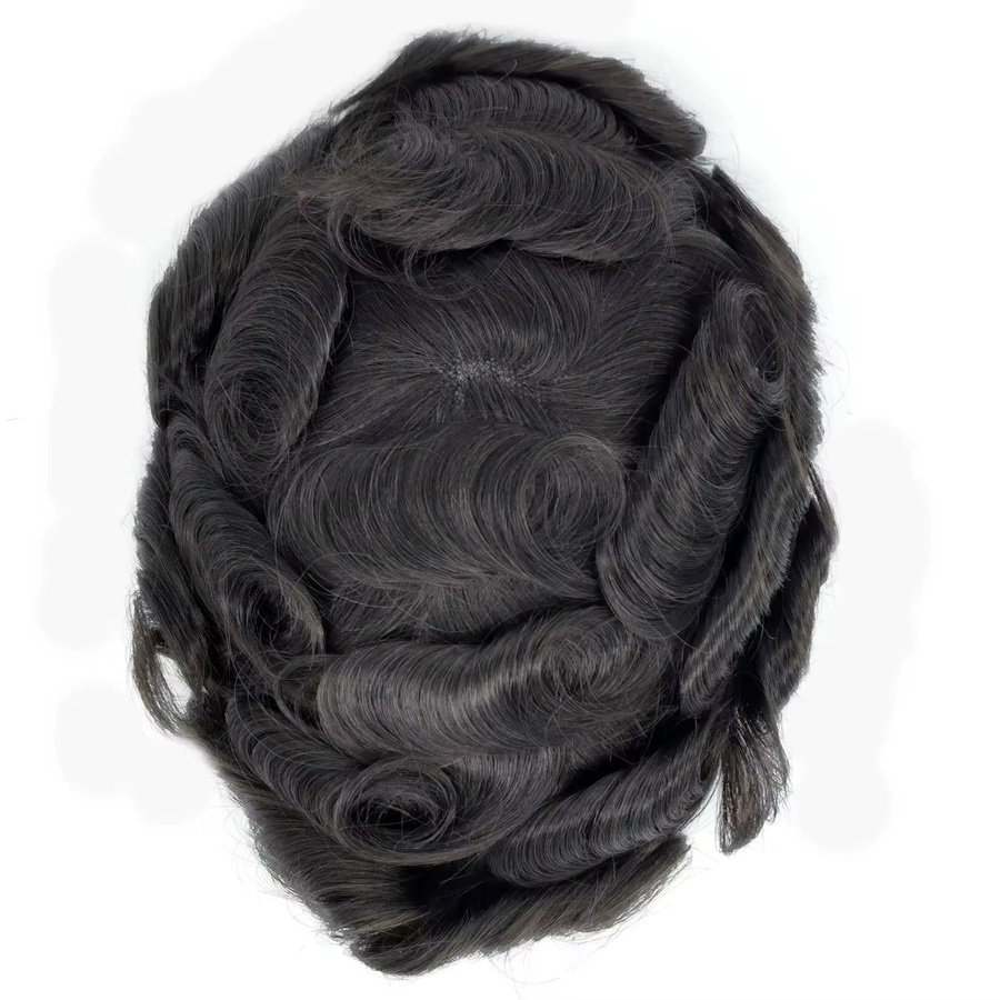 fantasy beauty Herren-Haarprothese, 100 % Echthaar, Schwarz - Bild 5